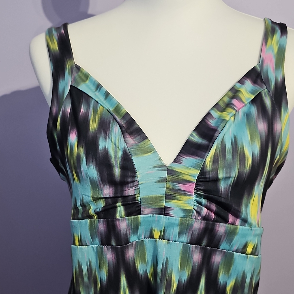 Tehama Multi Color Sleeveless Midi Sundress With Cutout Back in Size L - Picture 5 of 7